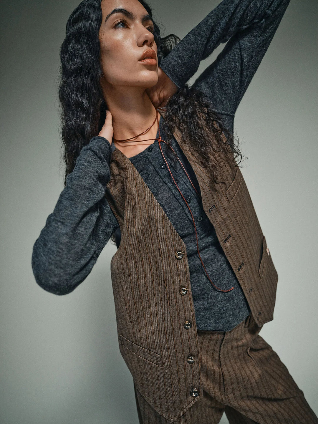 Heyanno - Bless Striped Vest - Demitasse
