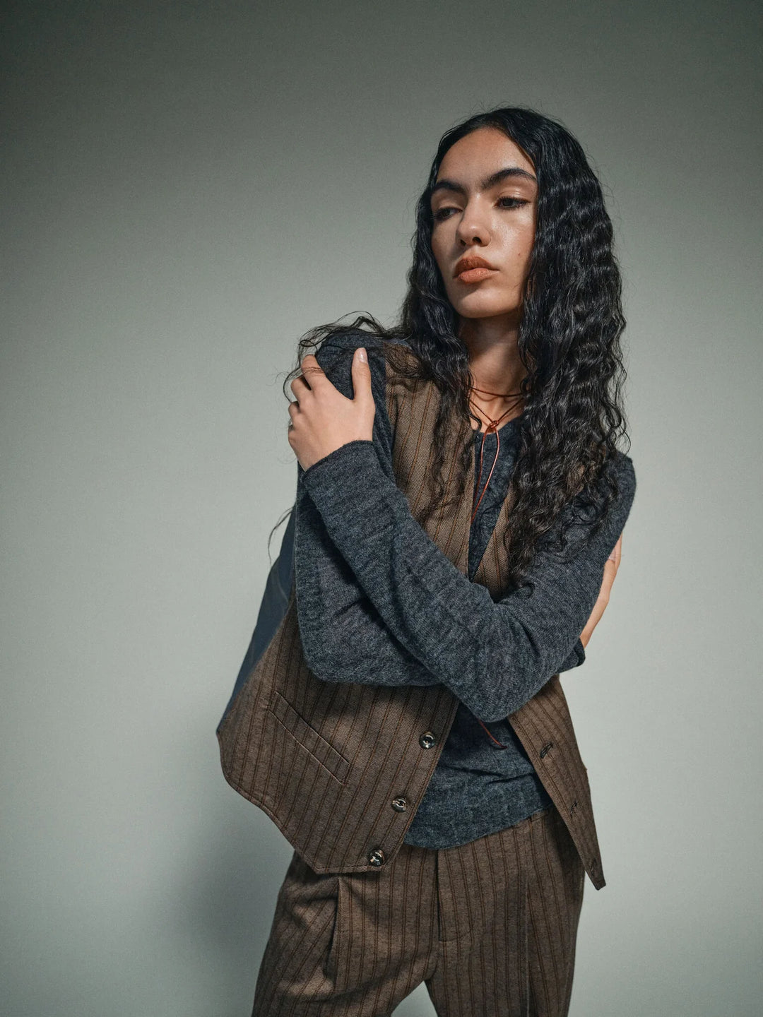 Heyanno - Bless Striped Vest - Demitasse