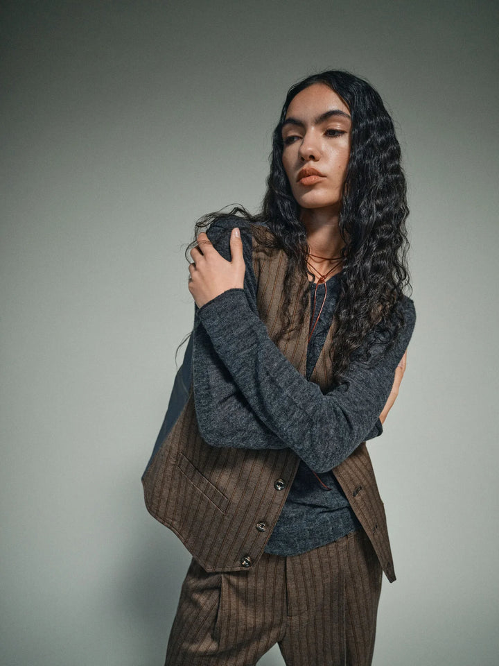 Heyanno - Bless Striped Vest - Demitasse