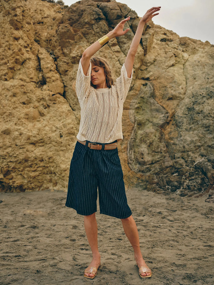 Heyanno - Fan Stripe shorts - Dark blue stripe