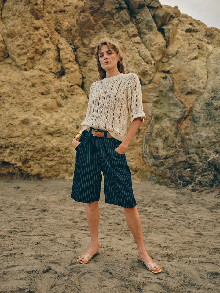 Heyanno - Fan Stripe shorts - Dark blue stripe