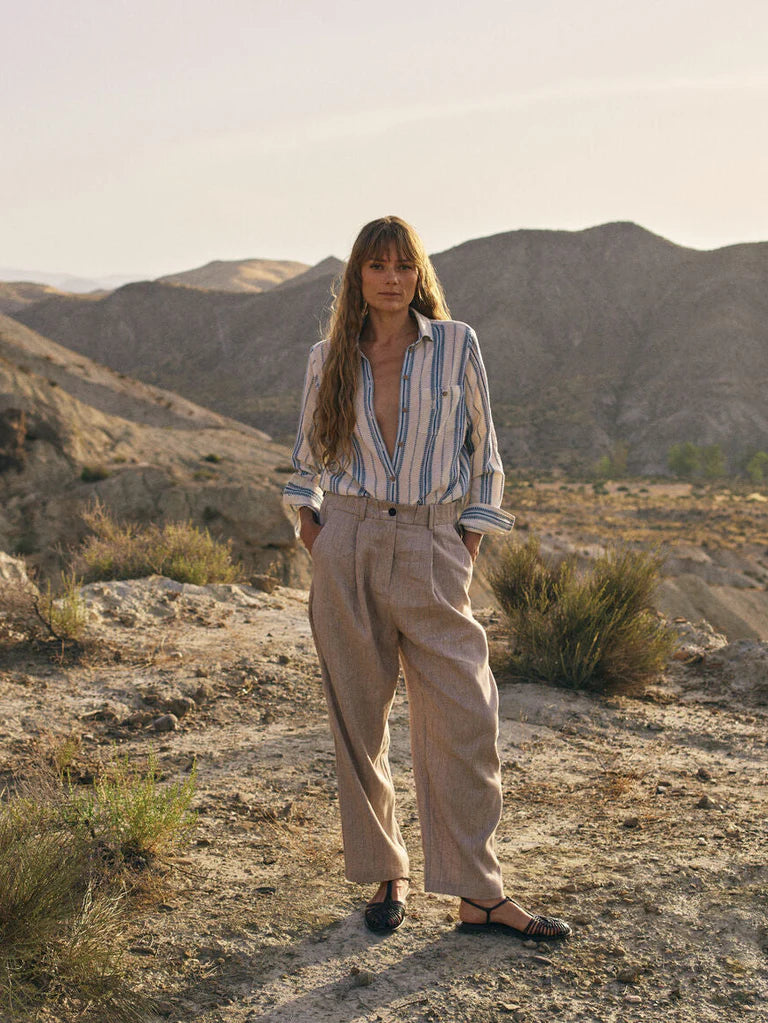 Heyanno - Gentle Herringbone Trousers - Iced Coffee