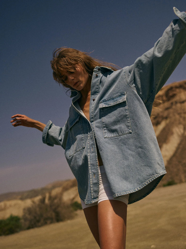 Heyanno - Space Denim Skjorte - Light Blue Denim