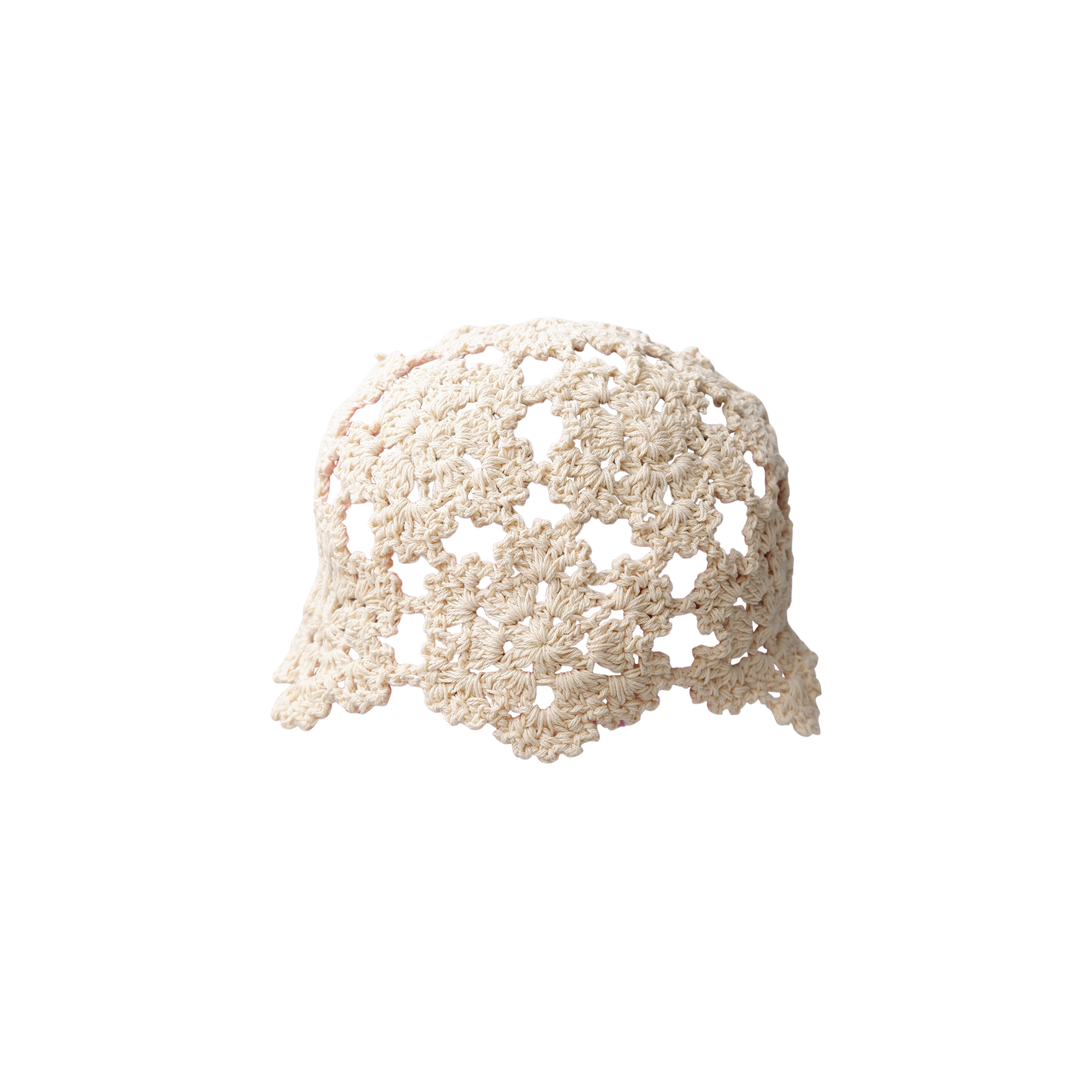 Black Colour - Anne Crochet Hat - Creme - ONESIZE