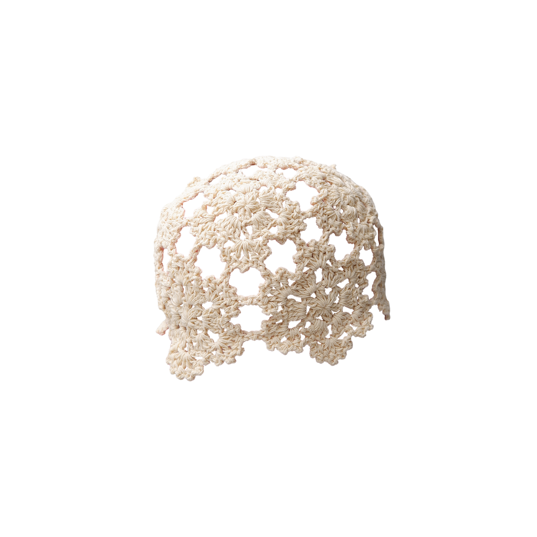 Black Colour - Anne Crochet Hat - Creme - ONESIZE