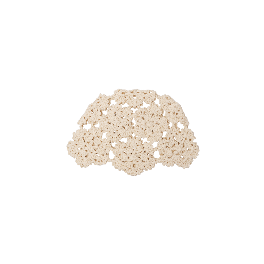 Black Colour - Anne Crochet Hat - Creme - ONESIZE
