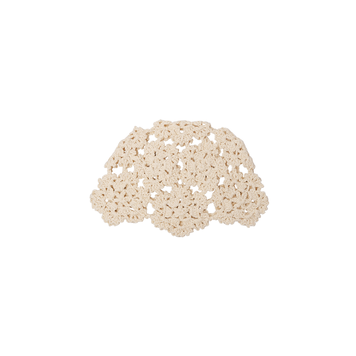 Black Colour - Anne Crochet Hat - Creme - ONESIZE