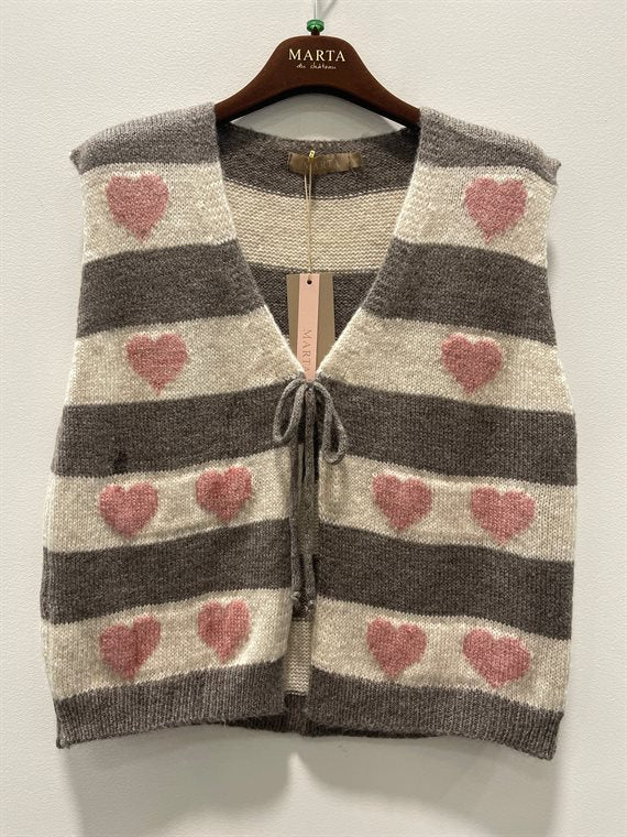 Marta - Phoenix Strik Vest - Old Rose