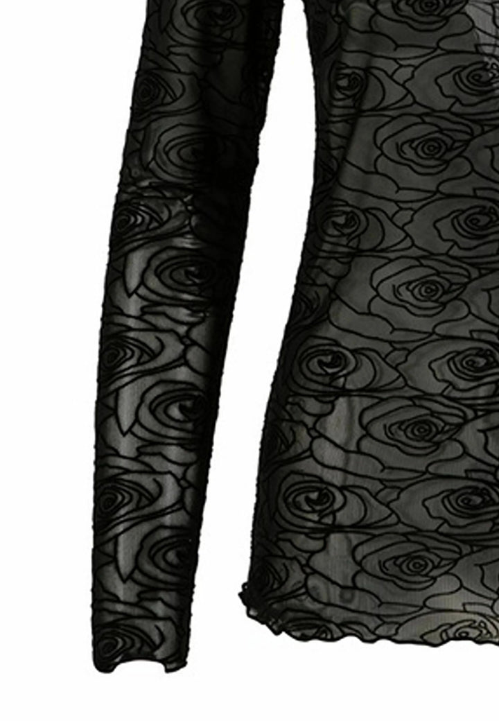 Mos Mosh - Rose Mesh Bluse - Black