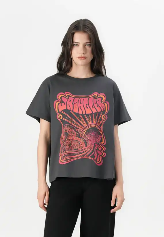 Wrangler - Girlfriend T-shirt - Faded Black