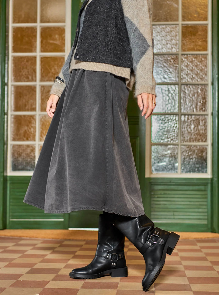 Black Colour - Abbie Skirt - Charcoal