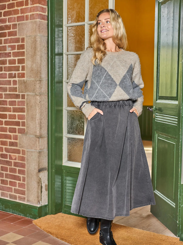 Black Colour - Abbie Skirt - Charcoal