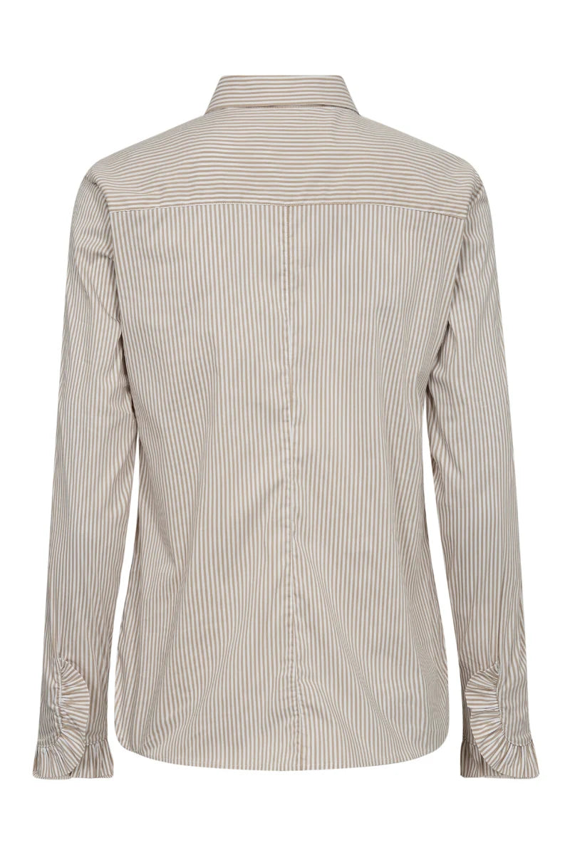 Mos Mosh - Mattie Flip Stripe Skjorte -  Safari