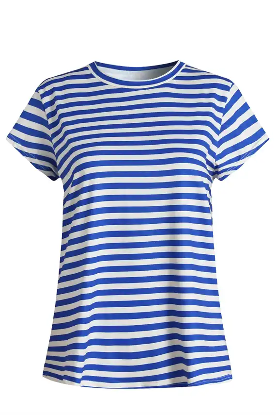 Liberte - Alma U T-shirt - Stripe Ivory Cobolt