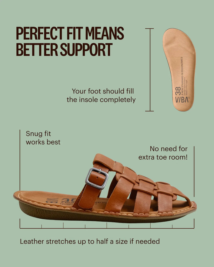VIBAe - Amalfi Leather sandal - cognac brown