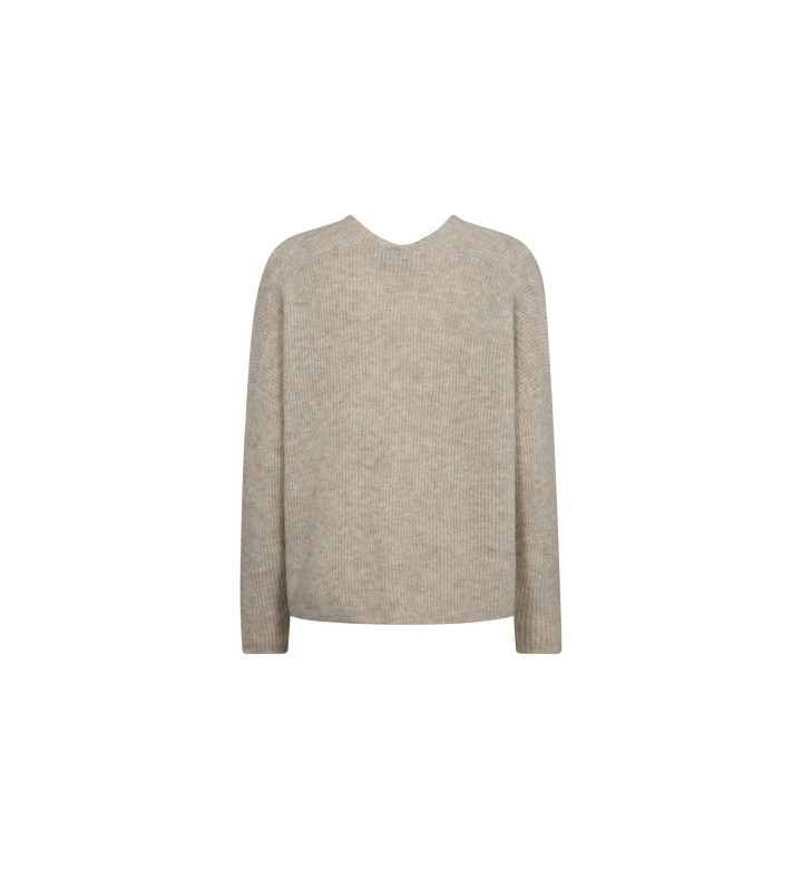 Mos Mosh - Thora V-neck Strik - Feather Gray