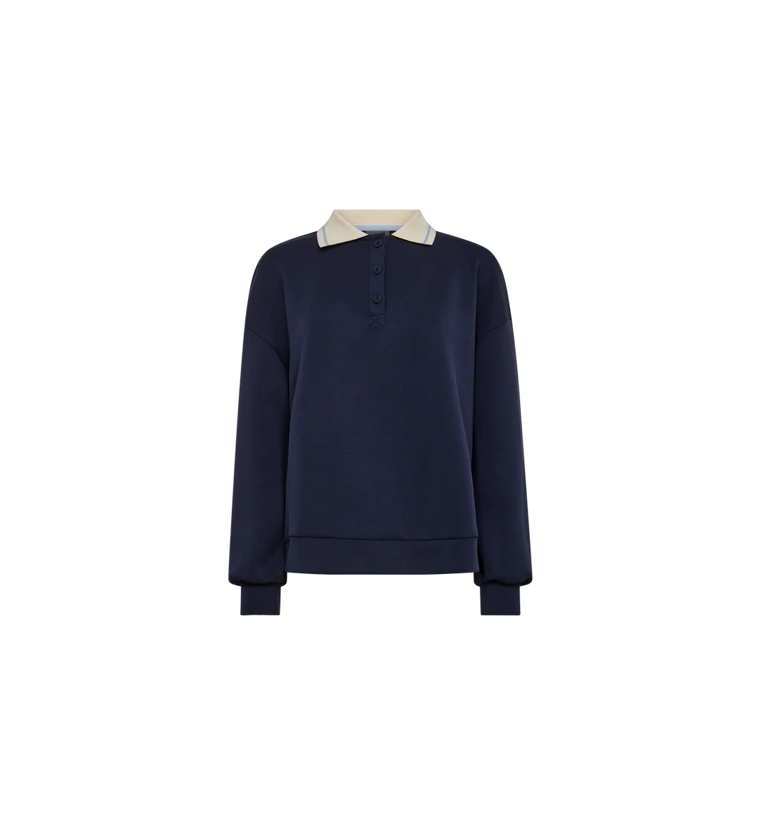 Mos Mosh - Vada Polo Sweatshirt - Maritime Blue