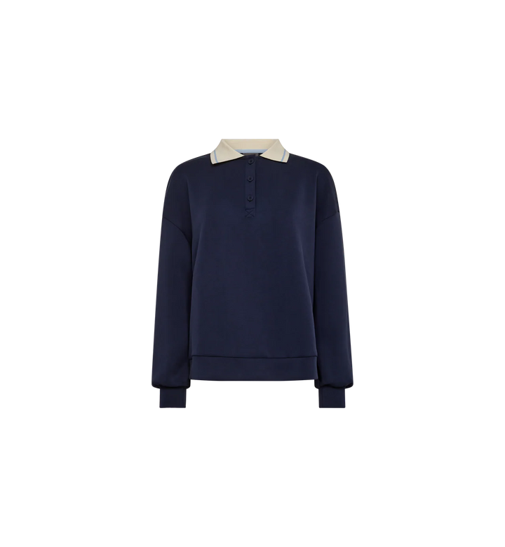 Mos Mosh - Vada Polo Sweatshirt - Maritime Blue