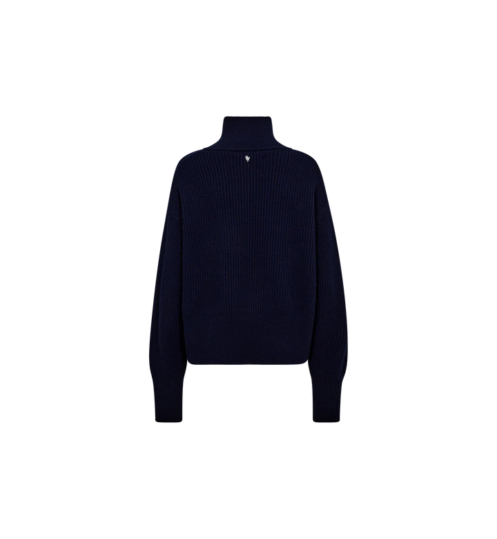 Mos Mosh - Amity Zip Strik Cardigan - Maritime Blue