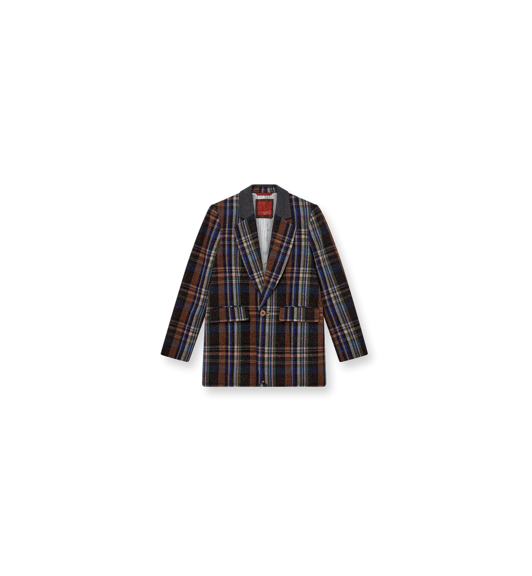 HeyAnno - Bold check blazer - Garden green