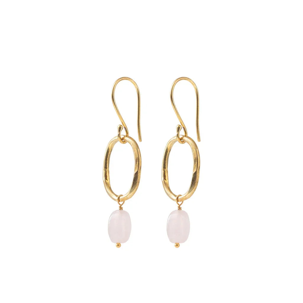 A Beautiful Story - Graceful Earrings - Rose Quartz gp