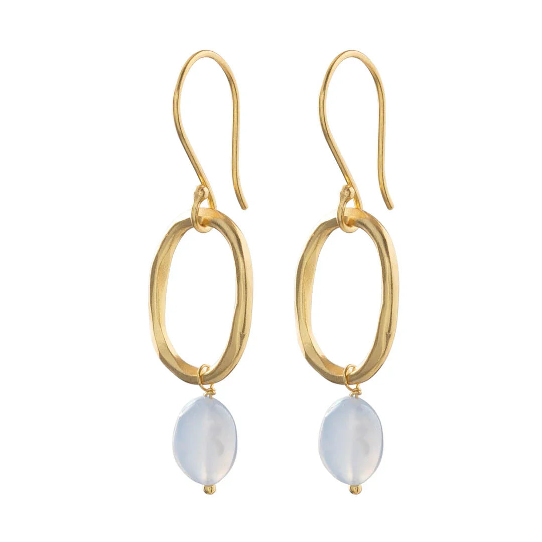 A Beautiful Story - Graceful Earrings - Blue Lace Agate gp