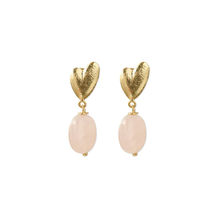 A Beautiful Story - Heavenly Øreringe - Rose Quartz Gold