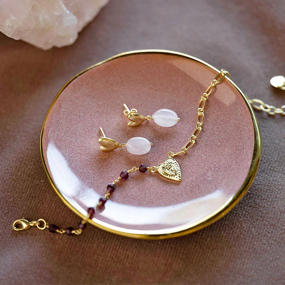 A Beautiful Story - Heavenly Øreringe - Rose Quartz Gold