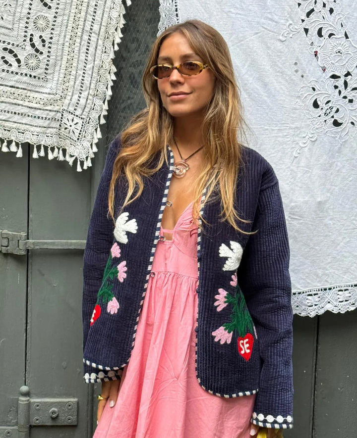 Sissel Edelbo - Anil jakke - Suzani embroidery navy