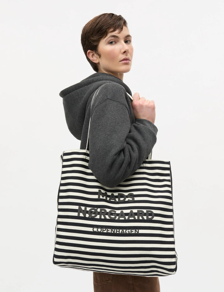 Mads Nørgaard - Boutique Athene AOP Bag - Stripe AOP/Black