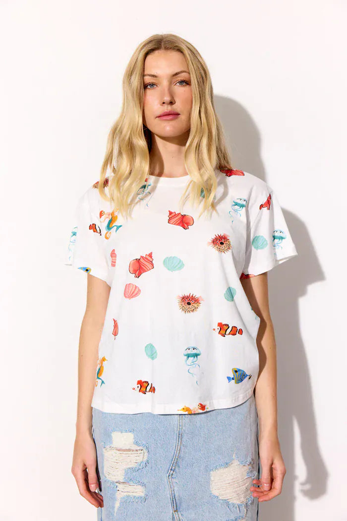 Hunkøn - Azura t-shirt - White Ocean