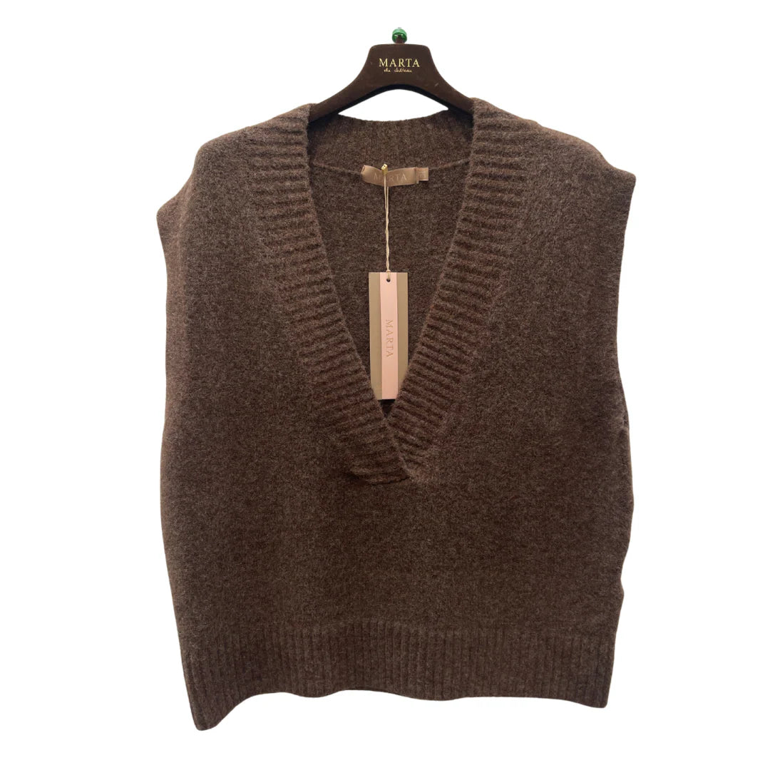 Marta - Lila Strik Vest - Moro - Onesize