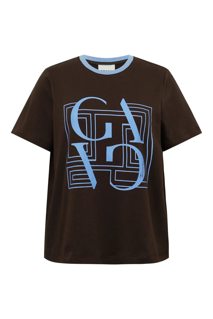 Gossia - BasGo Tee - Chocolate/Blue Print