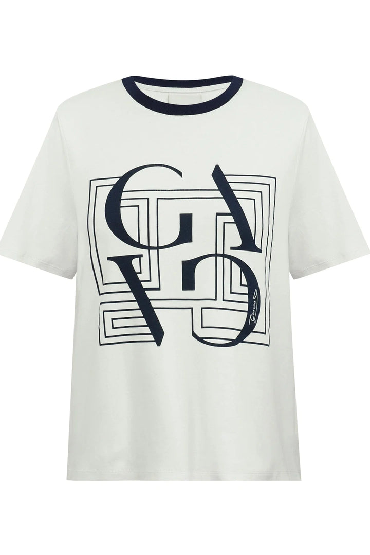 Gossia - BasGo Tee - Off-White/Navy Print