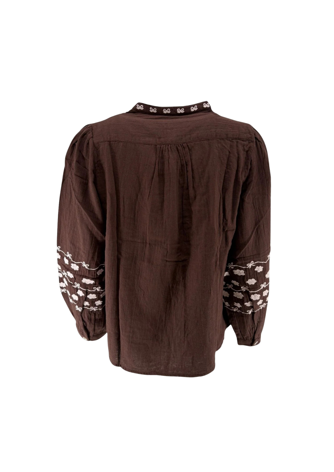 Wauw - Baggu Skjorte - Chocolate Brown White Rose