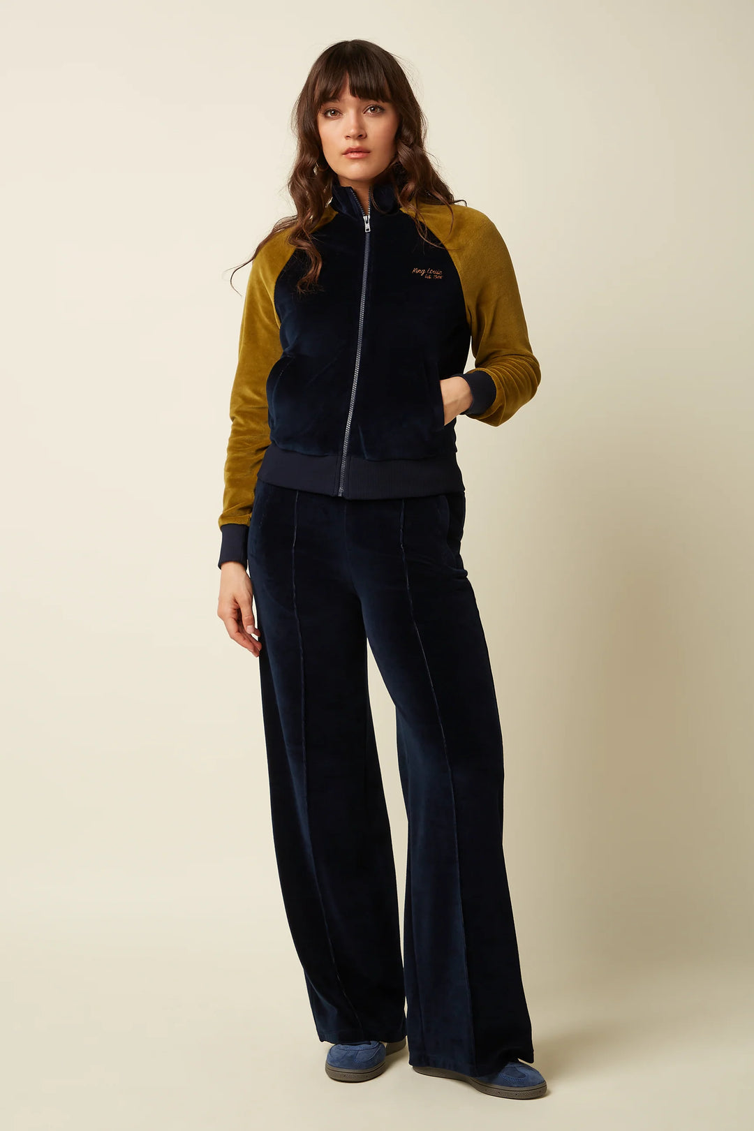 King Louie - Sweat Pants Baton Velvet - Sapphire blue