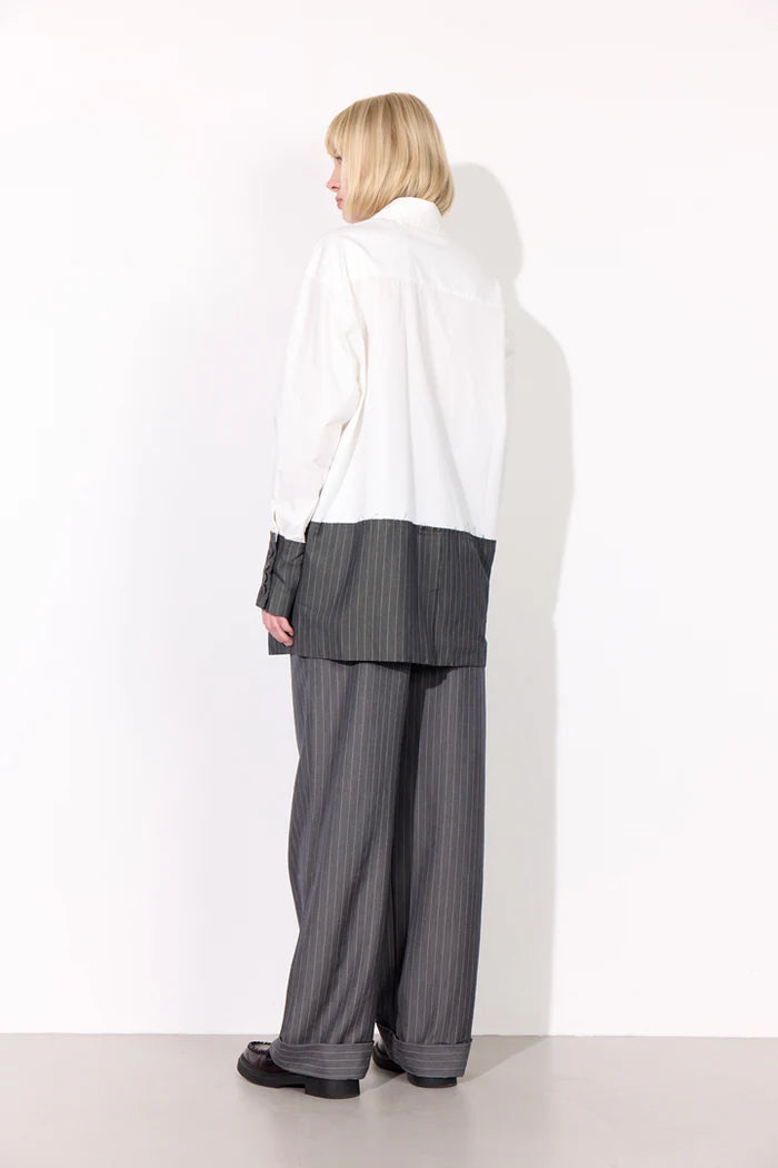 Hunkøn - Billie Skjorte - White &amp; Grey