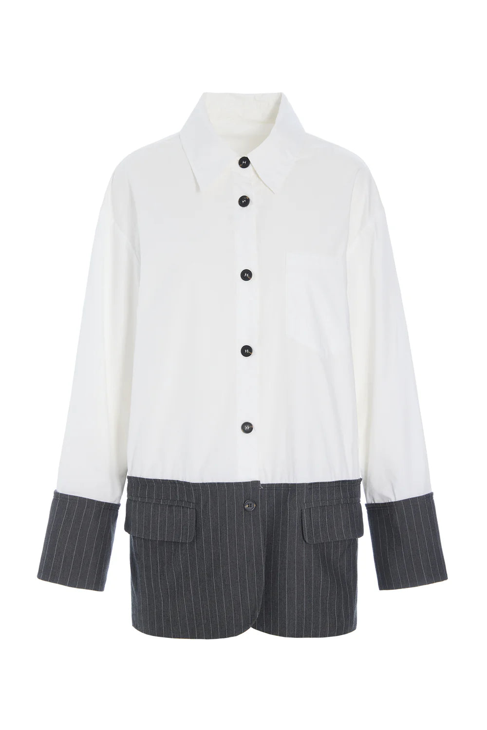 Hunkøn - Billie Skjorte - White &amp; Grey