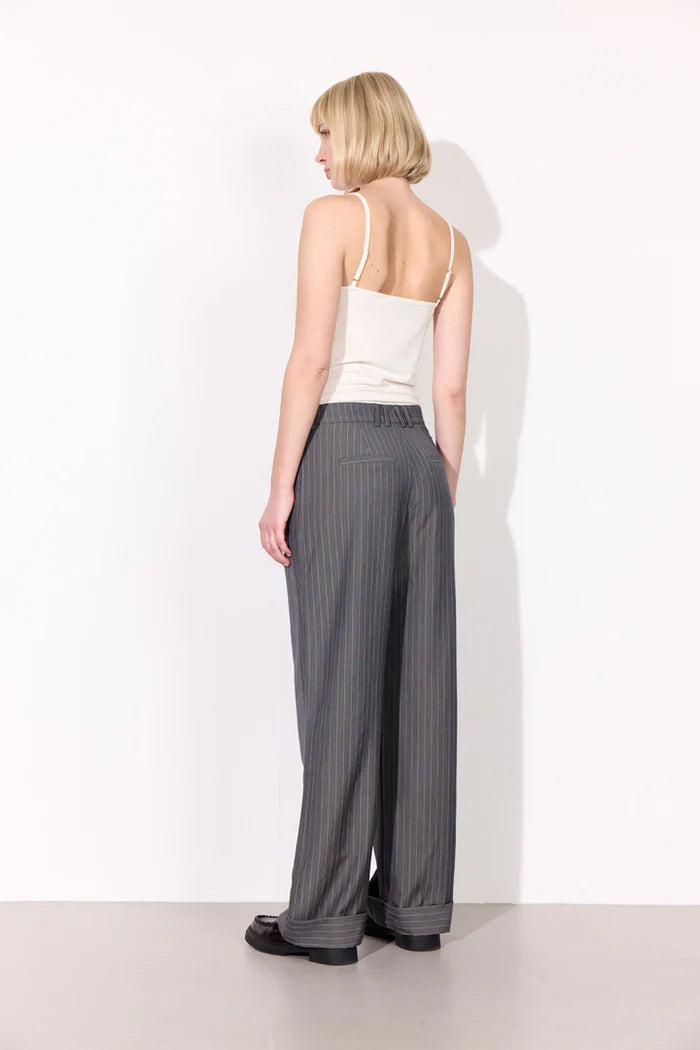 Female - Billie Trousers - Grey Pinstripe