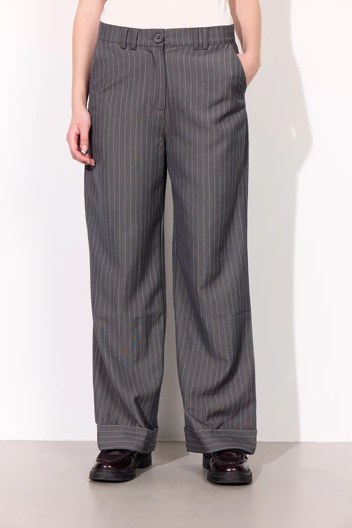 Female - Billie Trousers - Grey Pinstripe
