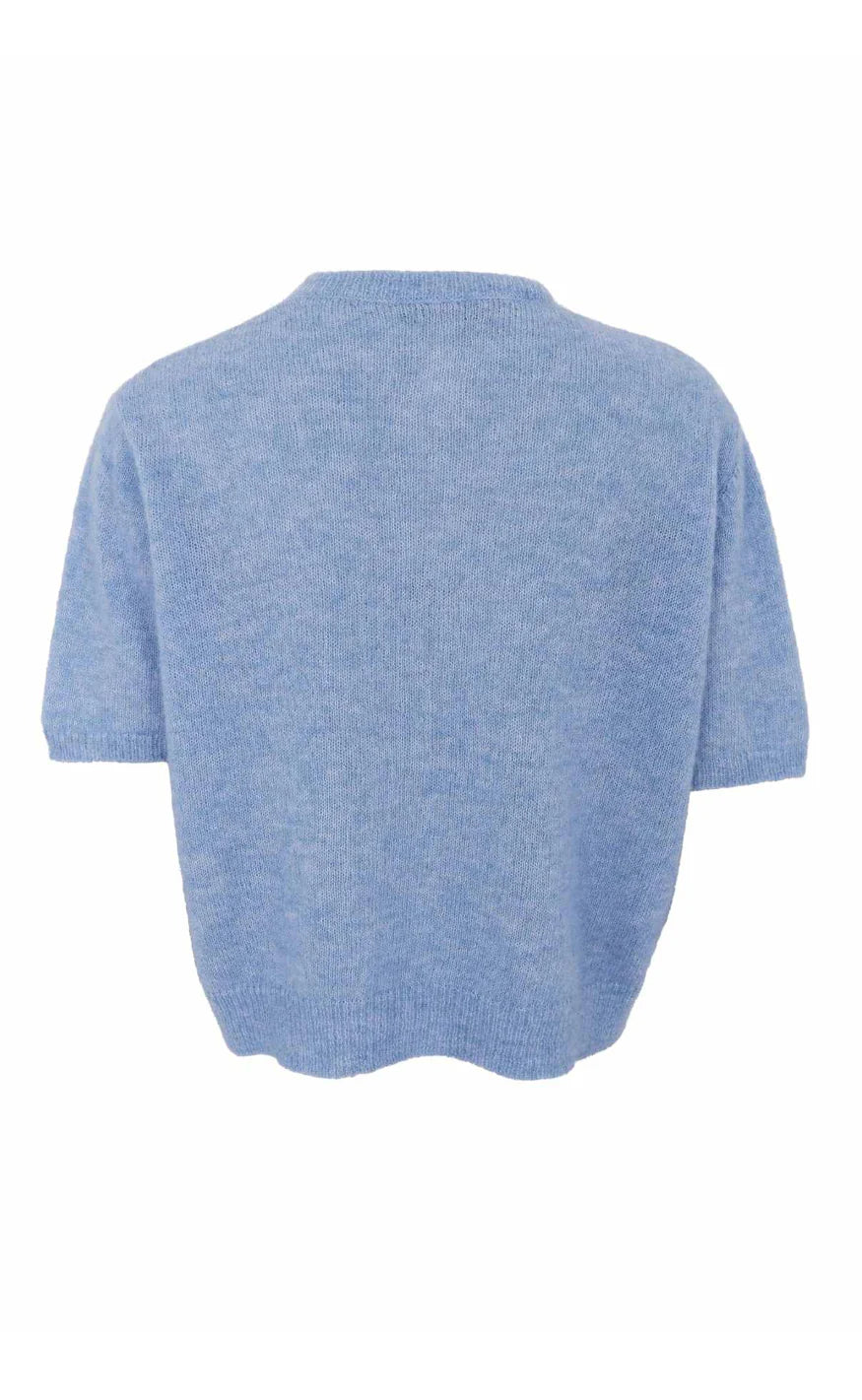 Black Colour - Dell SS Cardigan - Light blue