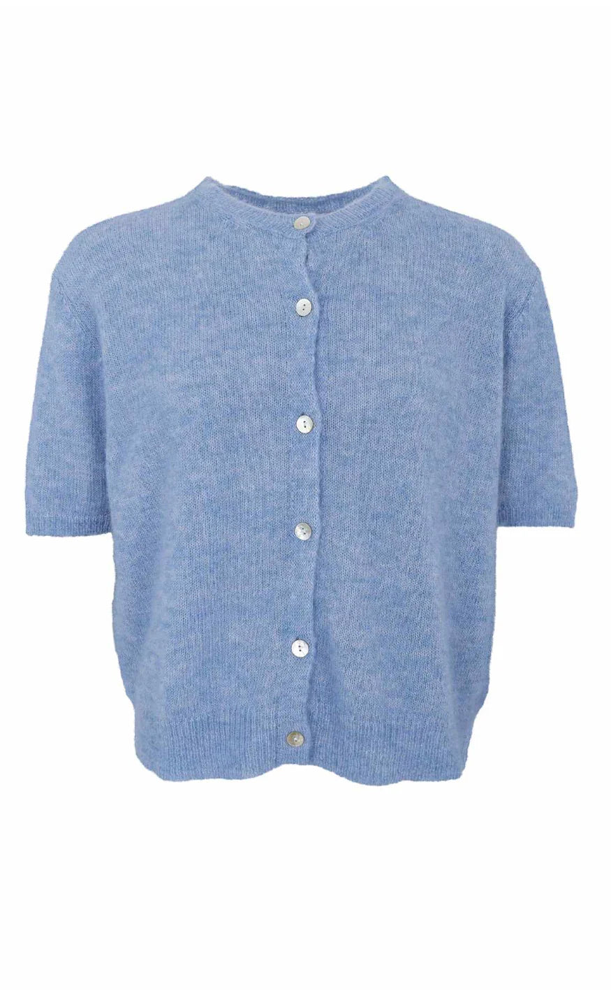 Black Colour - Dell SS Cardigan - Light blue