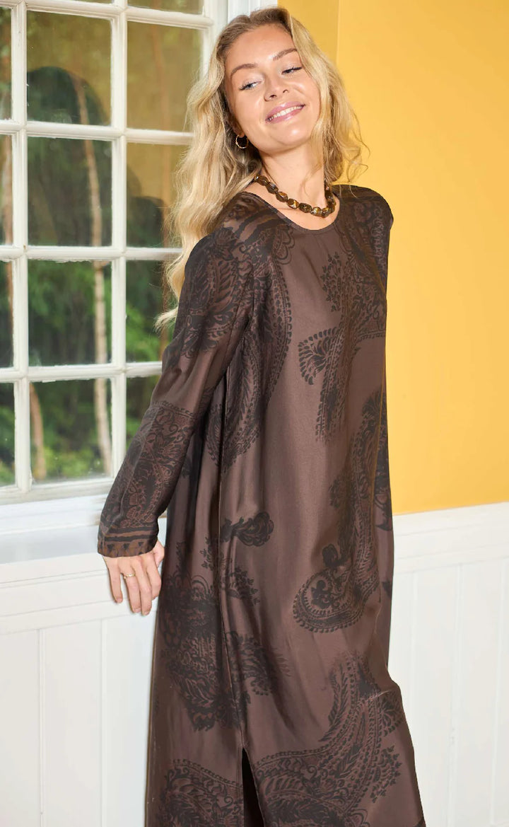 Black Colour - Jasmine Long Dress - Coffee