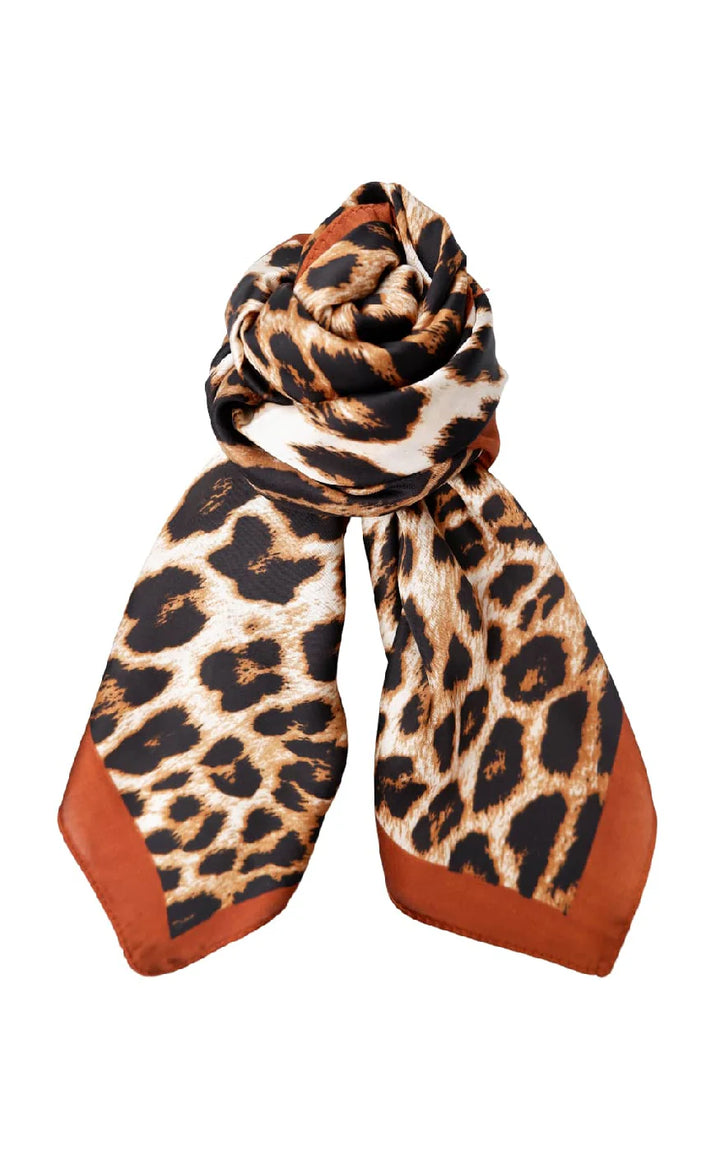 Black Colour - Nira Mini Scarf with Gold Ring - Leo - Onesize