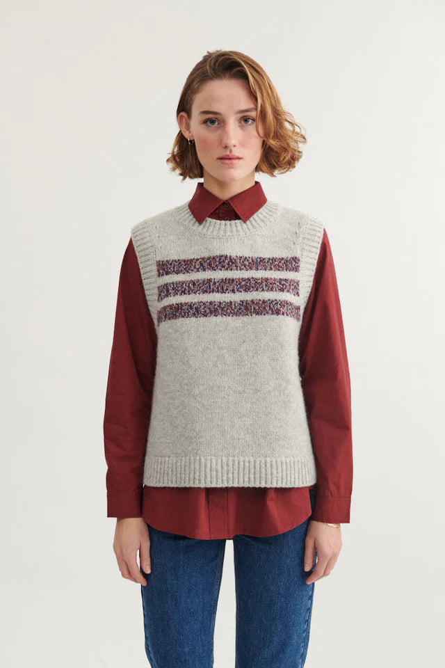 Basic Apparel - blanche vest - Light grey/sky captain
