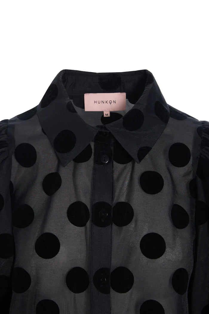 Hunkøn - Bobby Blouse - Black w/dots