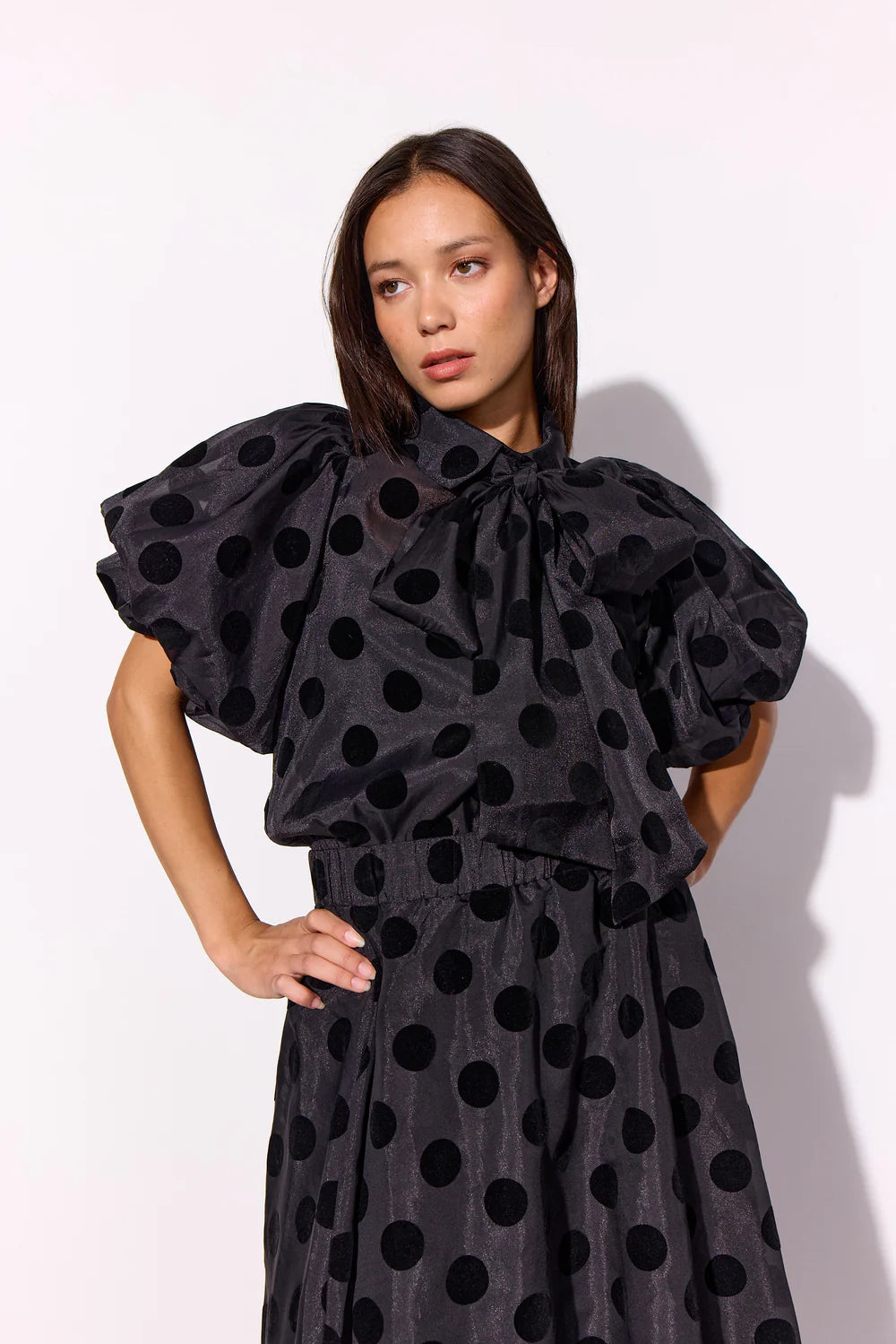 Hunkøn - Bobby Blouse - Black w/dots