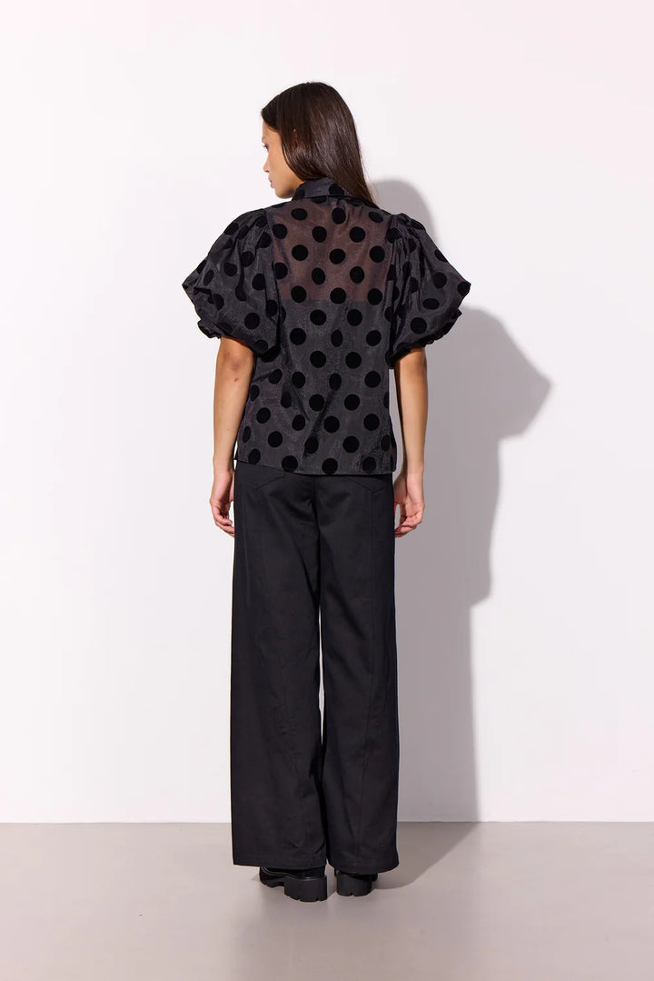 Hunkøn - Bobby Blouse - Black w/dots