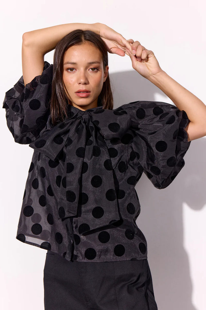 Hunkøn - Bobby Blouse - Black w/dots