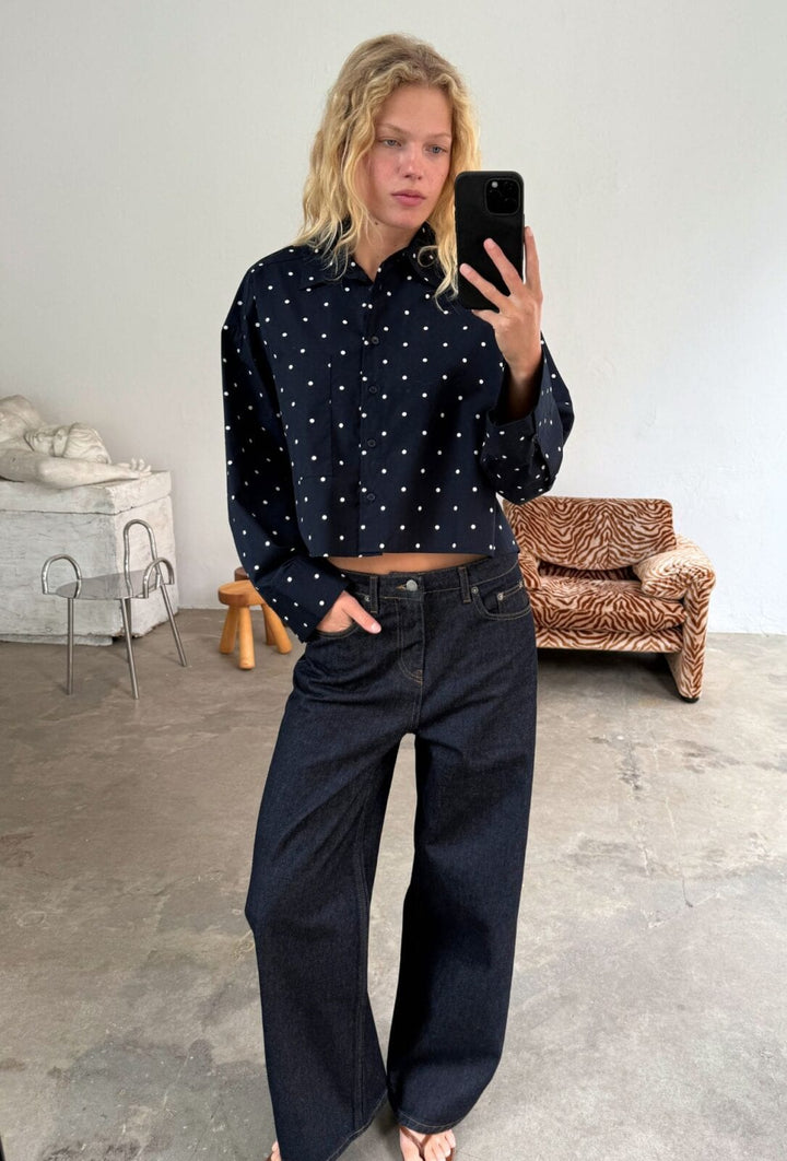 Boii - Anette Skjorte - Simple Navy Dot
